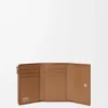 Small vertical wallet in smooth and grained calfskin Mocha Small vertical wallet in smooth and grained calfskin Mocha