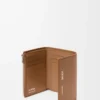 Small vertical wallet in smooth and grained calfskin Mocha Small vertical wallet in smooth and grained calfskin Mocha