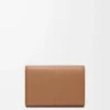 Small vertical wallet in smooth and grained calfskin Mocha Small vertical wallet in smooth and grained calfskin Mocha