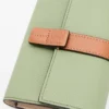 Small vertical wallet in soft grained calfskin Rosemary/Tan Small vertical wallet in soft grained calfskin Rosemary/Tan