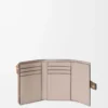 Small vertical wallet in soft grained calfskin Taupe/Gold Small vertical wallet in soft grained calfskin Taupe/Gold
