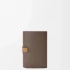 Small vertical wallet in soft grained calfskin Taupe/Gold Small vertical wallet in soft grained calfskin Taupe/Gold