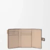 Small vertical wallet in soft grained calfskin Taupe/Talc Small vertical wallet in soft grained calfskin Taupe/Talc