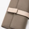 Small vertical wallet in soft grained calfskin Taupe/Talc Small vertical wallet in soft grained calfskin Taupe/Talc