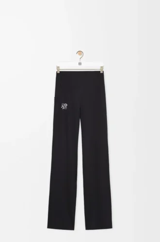 Soft bootleg pants in technical jersey Black Soft bootleg pants in technical jersey Black