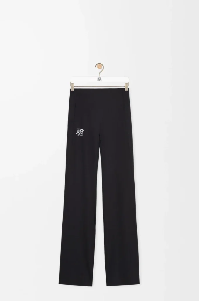 Soft bootleg pants in technical jersey Black Soft bootleg pants in technical jersey Black