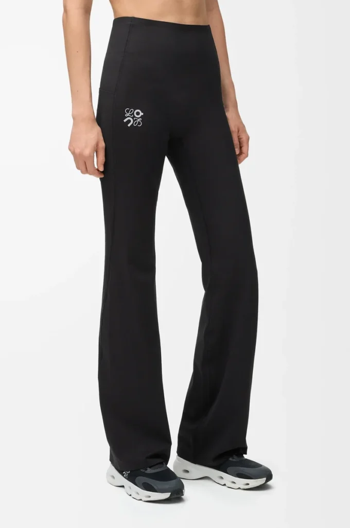 Soft bootleg pants in technical jersey Black Soft bootleg pants in technical jersey Black