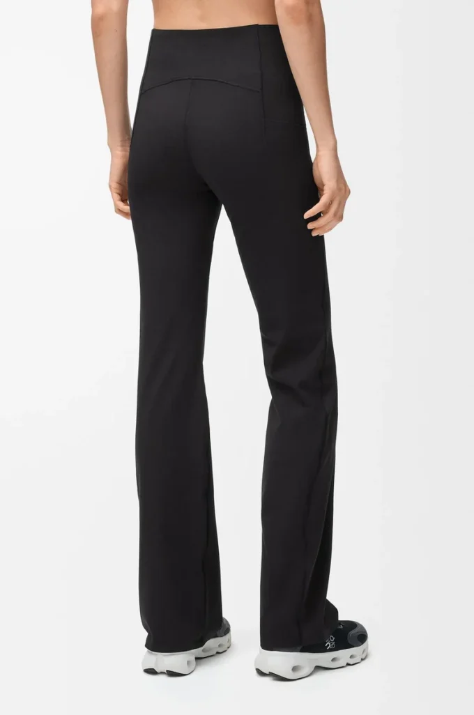 Soft bootleg pants in technical jersey Black Soft bootleg pants in technical jersey Black