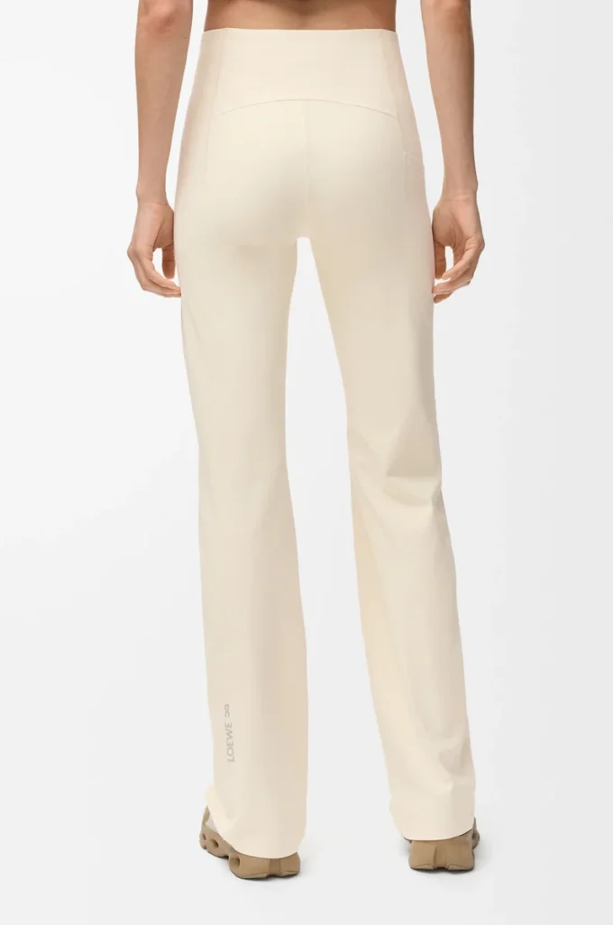 Soft bootleg pants in technical jersey Ivory Soft bootleg pants in technical jersey Ivory