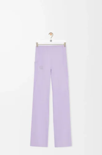Soft bootleg pants in technical jersey Lilac Soft bootleg pants in technical jersey Lilac
