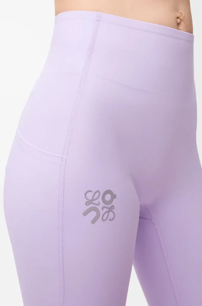 Soft bootleg pants in technical jersey Lilac