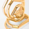 Stacked hoop earrings in sterling silver and enamel Gold/Ivory Stacked hoop earrings in sterling silver and enamel Gold/Ivory