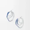 Stacked hoop earrings in sterling silver and enamel Silver/Blue Stacked hoop earrings in sterling silver and enamel Silver/Blue