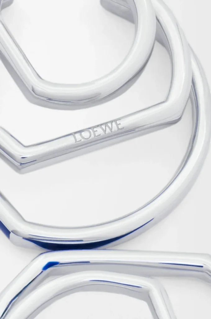Stacked hoop earrings in sterling silver and enamel Silver/Blue Stacked hoop earrings in sterling silver and enamel Silver/Blue