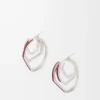 Stacked hoop earrings in sterling silver and enamel Silver/Burgundy Stacked hoop earrings in sterling silver and enamel Silver/Burgundy