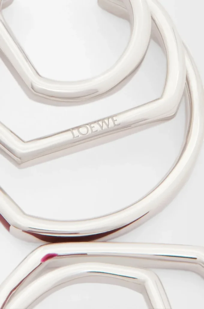 Stacked hoop earrings in sterling silver and enamel Silver/Burgundy Stacked hoop earrings in sterling silver and enamel Silver/Burgundy