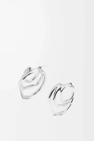 Stacked hoop earrings in sterling silver Silver