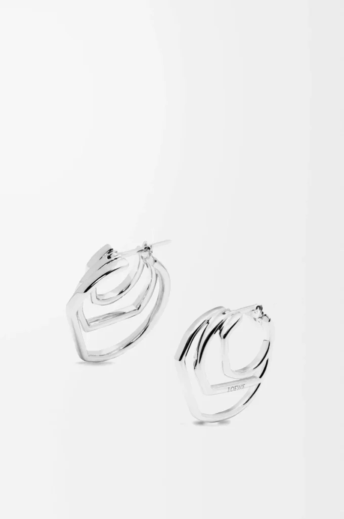 Stacked hoop earrings in sterling silver Silver Stacked hoop earrings in sterling silver Silver