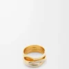 Stacked ring in sterling silver and enamel Gold/Ivory Stacked ring in sterling silver and enamel Gold/Ivory