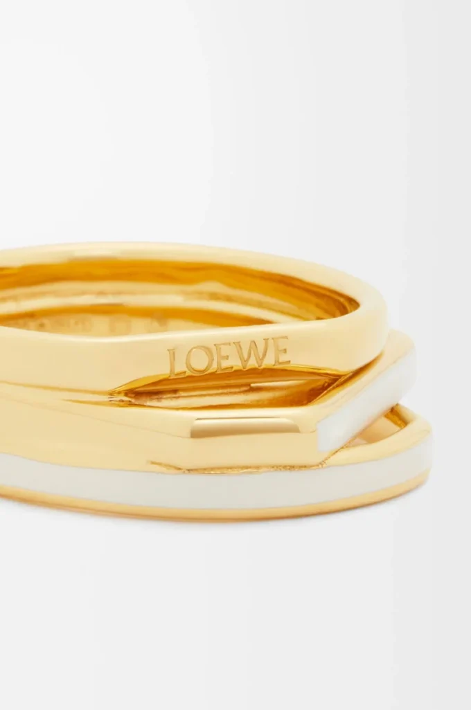 Stacked ring in sterling silver and enamel Gold/Ivory Stacked ring in sterling silver and enamel Gold/Ivory