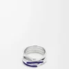 Stacked ring in sterling silver and enamel Silver/Blue