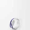 Stacked ring in sterling silver and enamel Silver/Blue
