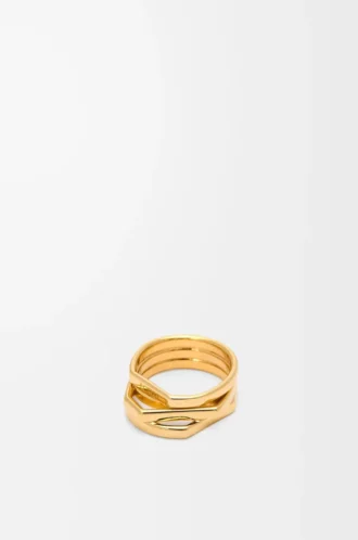 Stacked ring in sterling silver Gold