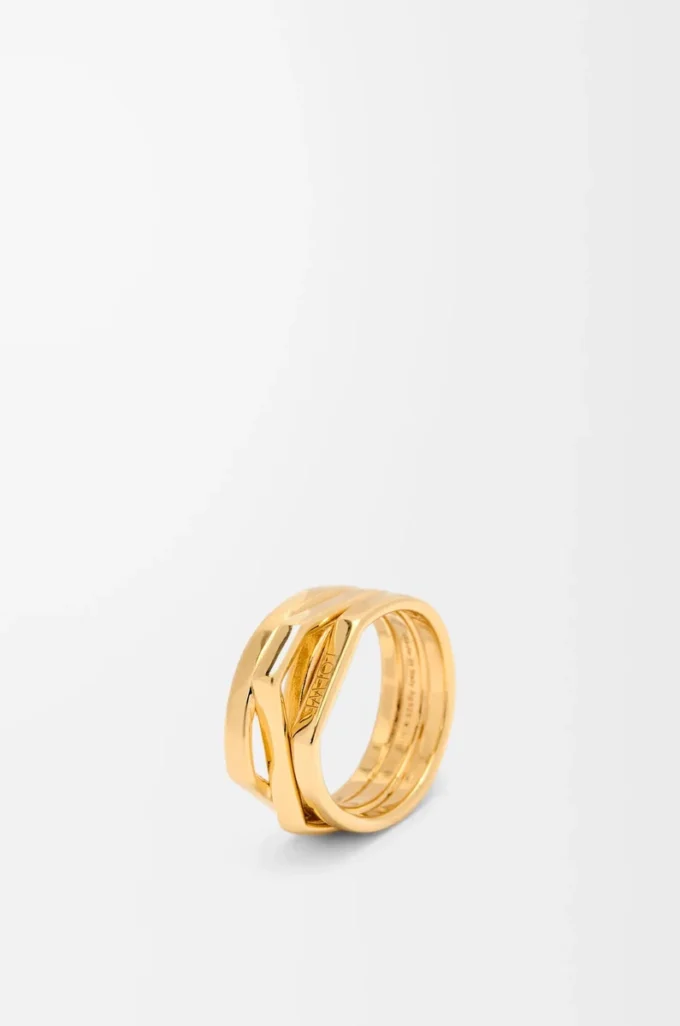 Stacked ring in sterling silver Gold
