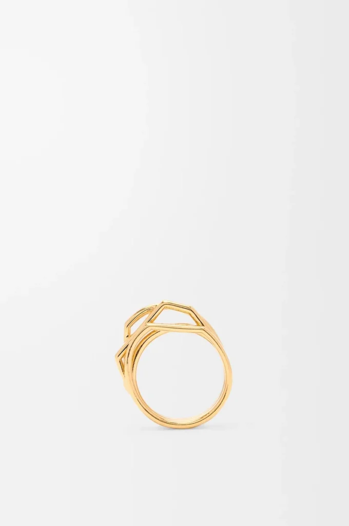 Stacked ring in sterling silver Gold