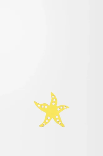 Starfish dice in calfskin Yellow/Tan