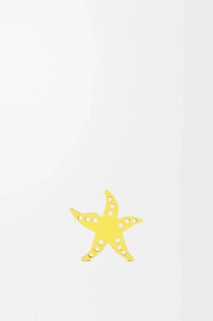 Starfish dice in calfskin Yellow/Tan Starfish dice in calfskin Yellow/Tan