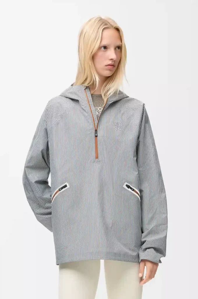 Storm anorak in technical shell Beige/Blue Storm anorak in technical shell Beige/Blue