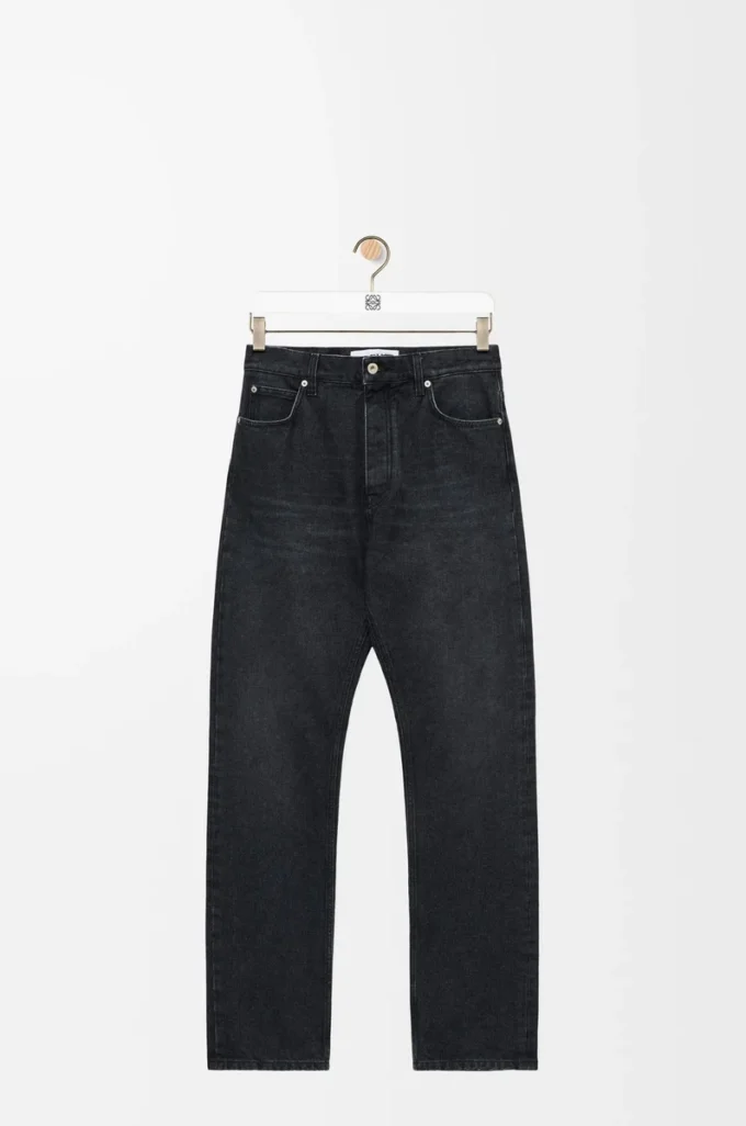 Straight leg jeans in denim Washed Black Straight leg jeans in denim Washed Black