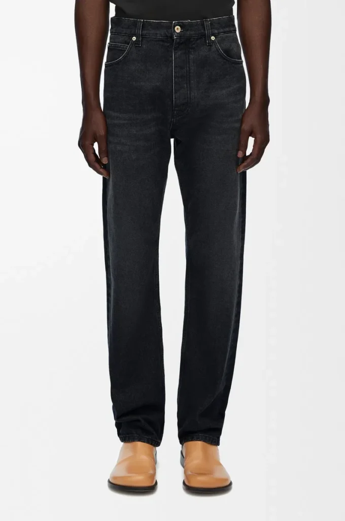 Straight leg jeans in denim Washed Black Straight leg jeans in denim Washed Black