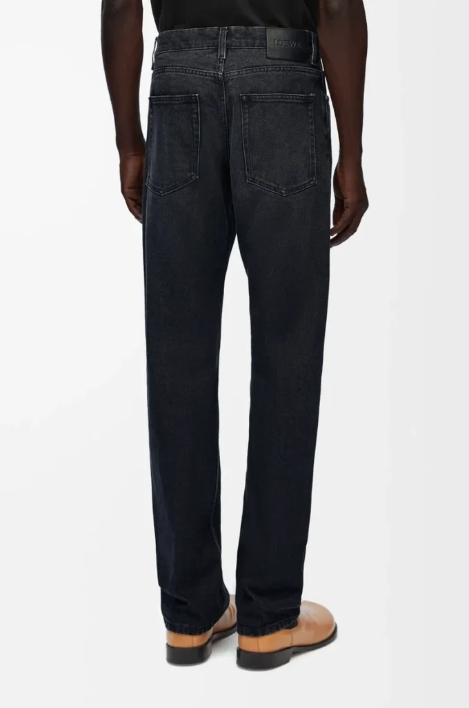 Straight leg jeans in denim Washed Black Straight leg jeans in denim Washed Black