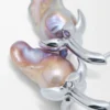 Strawberry earrings in sterling silver and pearl Silver/Red Strawberry earrings in sterling silver and pearl Silver/Red