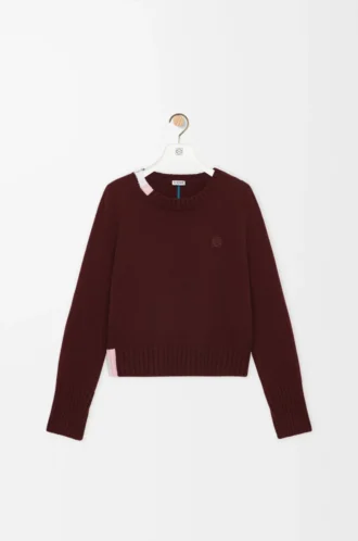Sweater in cashmere Burgundy/Multicolor