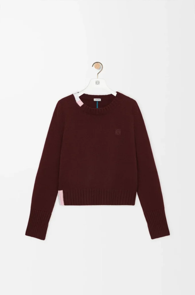 Sweater in cashmere Burgundy/Multicolor Sweater in cashmere Burgundy/Multicolor