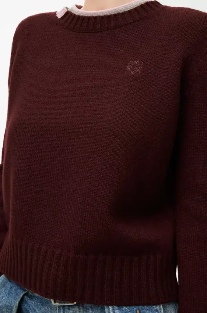 Sweater in cashmere Burgundy/Multicolor Sweater in cashmere Burgundy/Multicolor