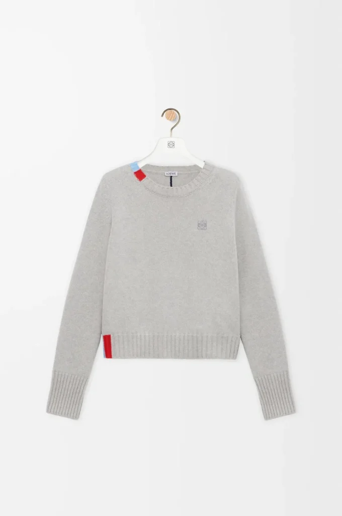 Sweater in cashmere Light Blue/Multicolor Sweater in cashmere Light Blue/Multicolor