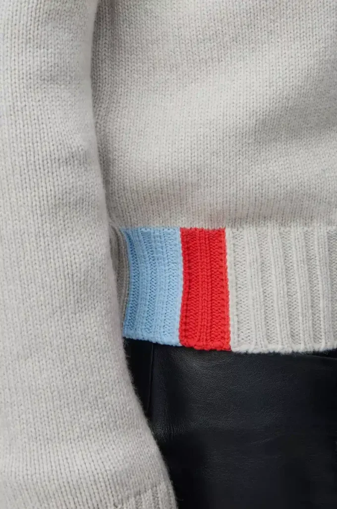 Sweater in cashmere Light Blue/Multicolor Sweater in cashmere Light Blue/Multicolor