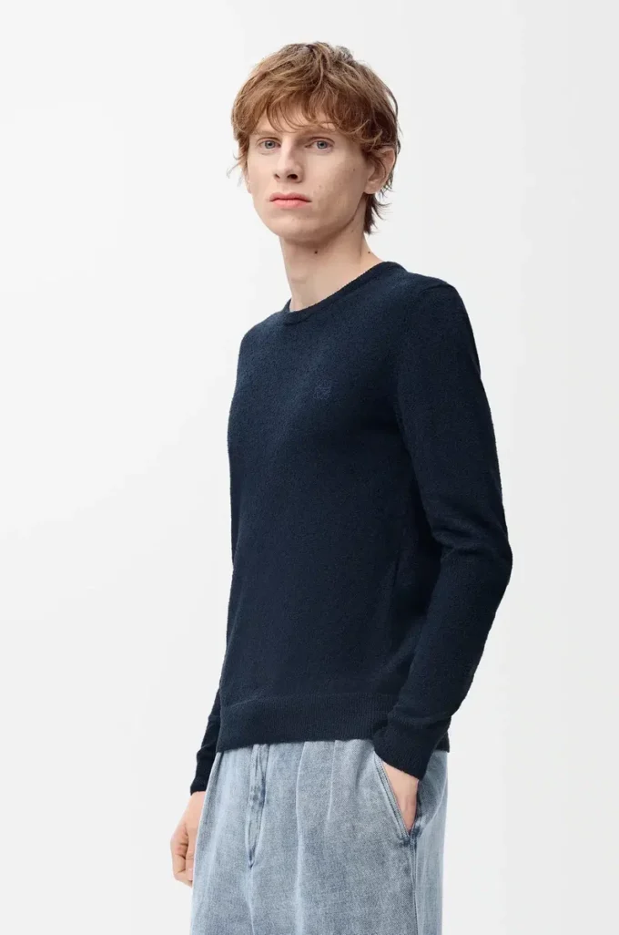 Sweater in cotton blend Navy Blue Sweater in cotton blend Navy Blue