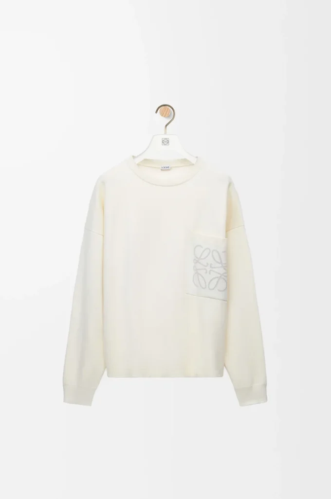 Sweater in cotton blend White/Light Grey Sweater in cotton blend White/Light Grey