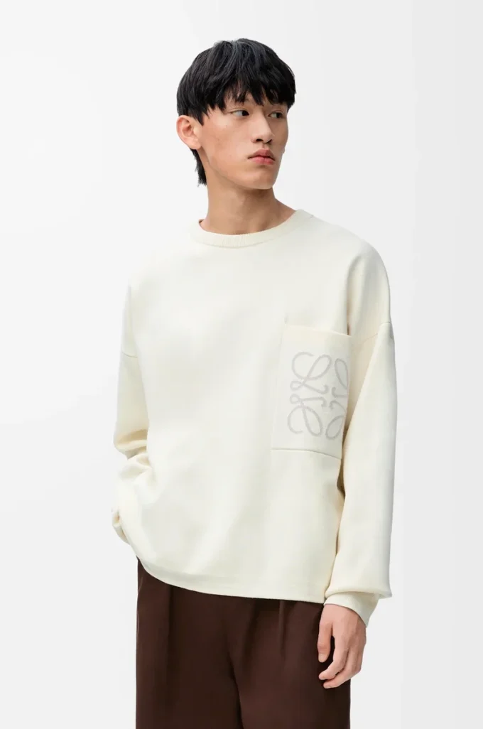 Sweater in cotton blend White/Light Grey Sweater in cotton blend White/Light Grey