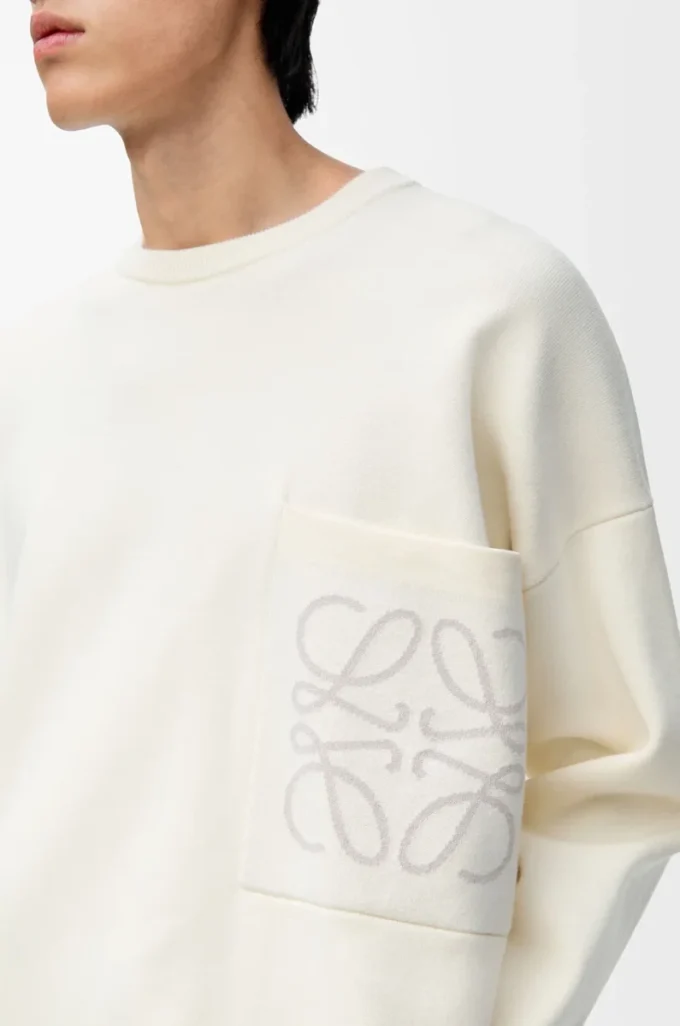 Sweater in cotton blend White/Light Grey Sweater in cotton blend White/Light Grey