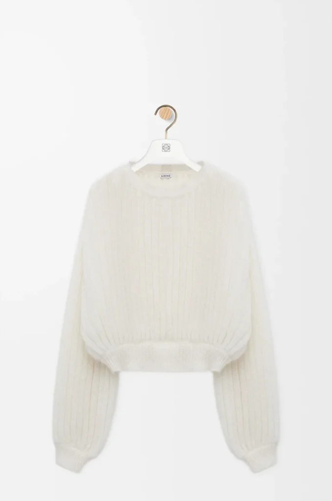 Sweater in mohair blend White Sweater in mohair blend White