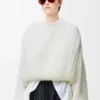 Sweater in mohair blend White Sweater in mohair blend White