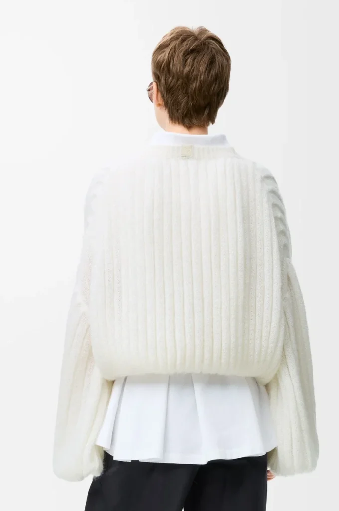 Sweater in mohair blend White Sweater in mohair blend White