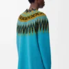 Sweater in wool and mohair blend Blue/Multicolor Sweater in wool and mohair blend Blue/Multicolor