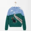 Sweater in wool and mohair Blue/Multicolor Sweater in wool and mohair Blue/Multicolor